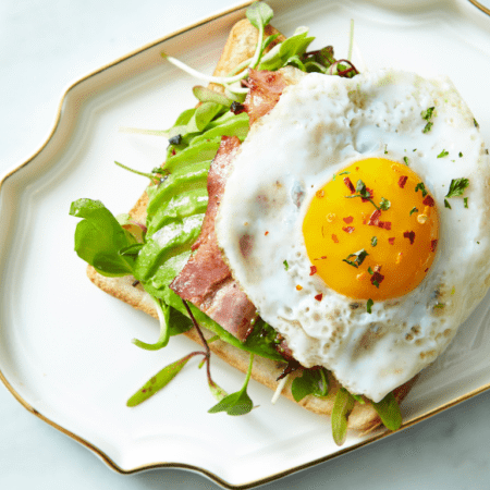 Beef Bacon & Egg toast